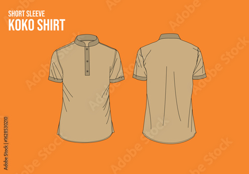 shirt short sleeve koko mockup vector