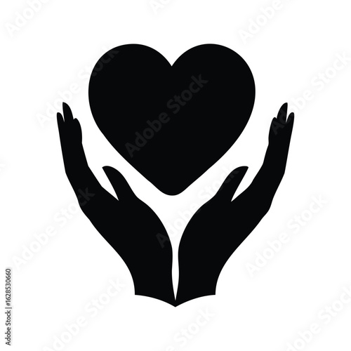 Hands holding or presenting a heart, symbolizing care and giving love