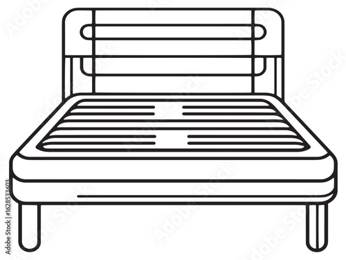 Adjustable bed frame in elegant 2D vector design
