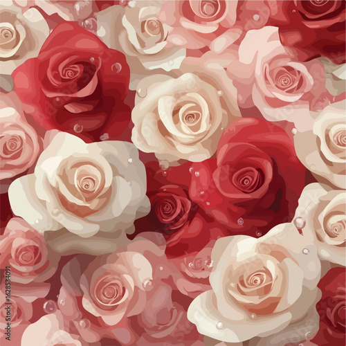 Romantic Roses Flowers Background Design
