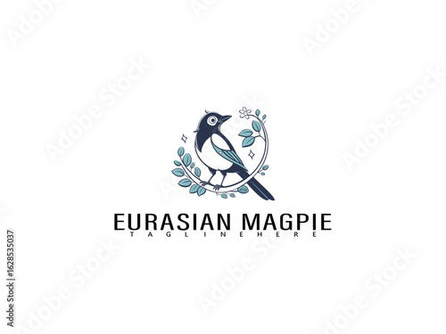 Common Kestrel perched on a rustic branch with floating leaves and heart symbols, illustrated in sweet cartoon style, perfect for wildlife wedding cards or children’s wildlife posters.

