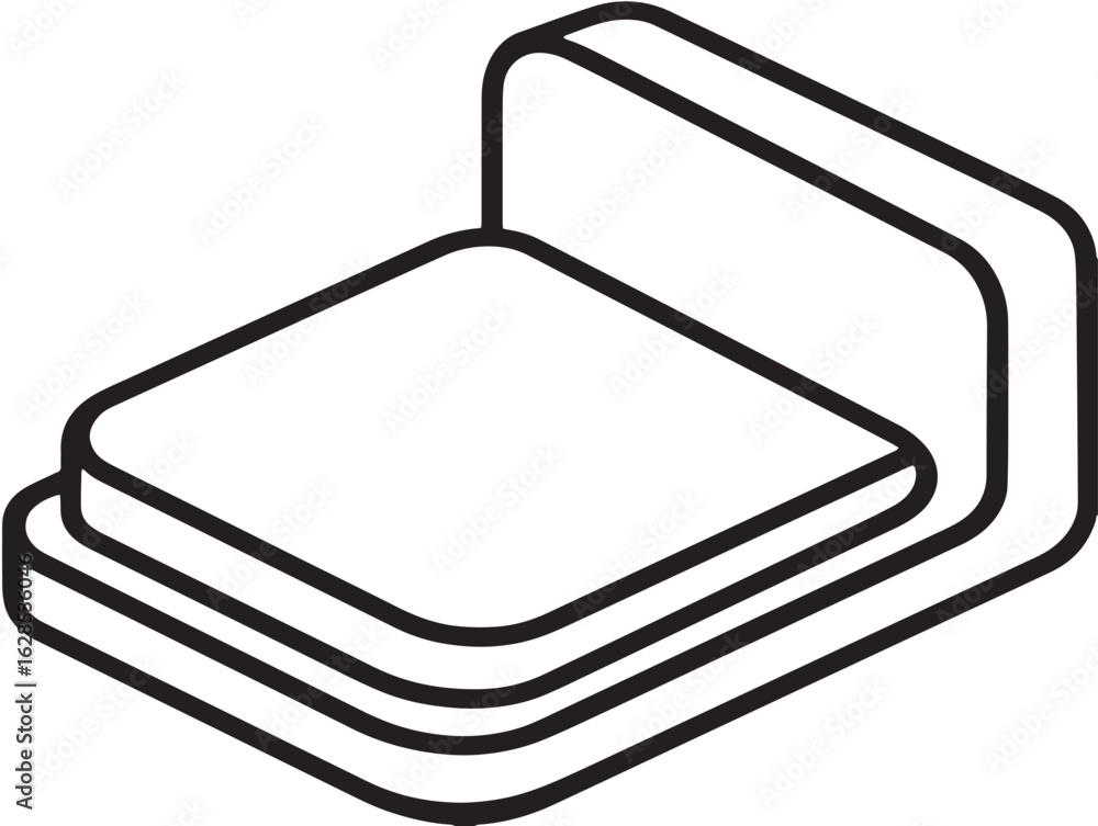 Armrest cover icon in minimal 2D vector style Armrest cover icon in minimal 2D vector style