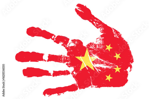 Chinese handprint symbolizing culture, heritage, and unity during a vibrant festival celebration in a contemporary setting