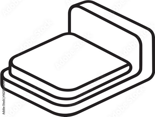 Armrest cover icon in minimal 2D vector style