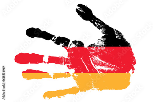 Creative handprint showcasing German colors representing culture and unity in an artistic form