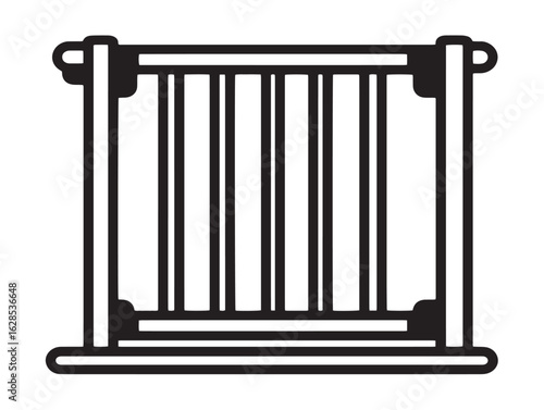 Minimal baby safety barrier drawing in vector line