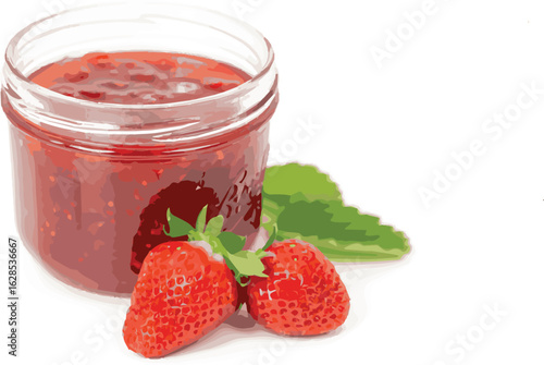 strawberries in glass jar