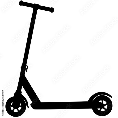 Black kick scooter silhouette transportation vehicle
