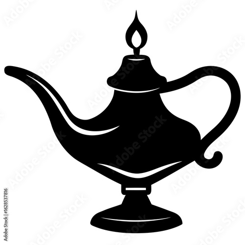 Black oil lamp silhouette vintage