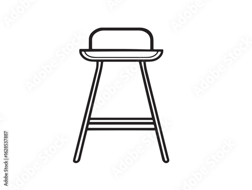 Contemporary bar stool symbol in minimalist vector line