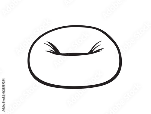 Bean bag chair icon in elegant flat vector