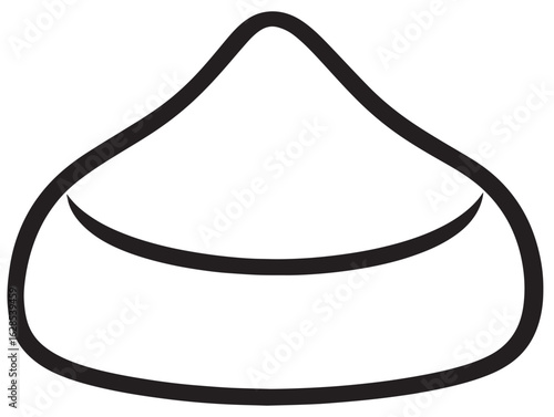 Minimalist bean bag chair vector line drawing