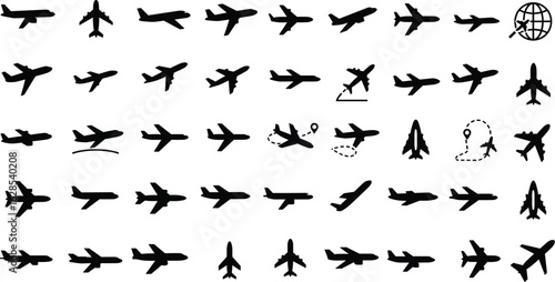 Wallpaper Mural Airport and Airplane Travel Icons: A Diverse Set of Aircraft, Flight, and Aviation Symbols for Travel Agency, Logistics, and Tourism Design

. Torontodigital.ca