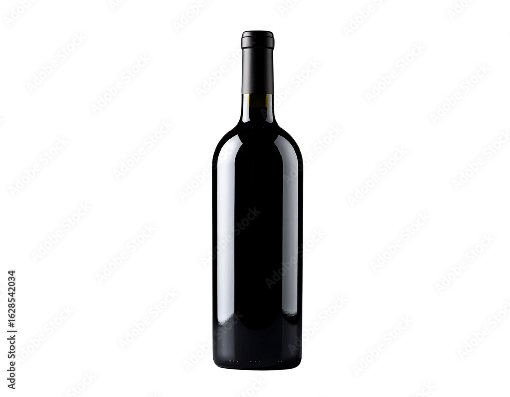 Elegant black wine bottle on a solid background Elegant black wine bottle on a solid background