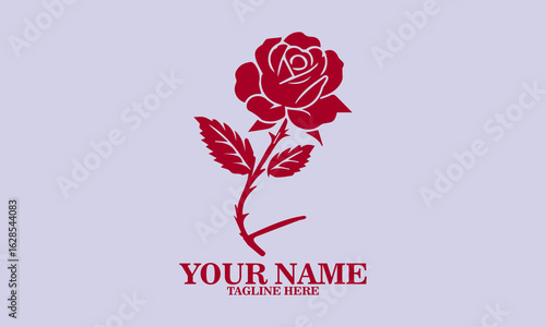 Illustration vector red rose, red rose logo art. Valentine's day concept and pardon day