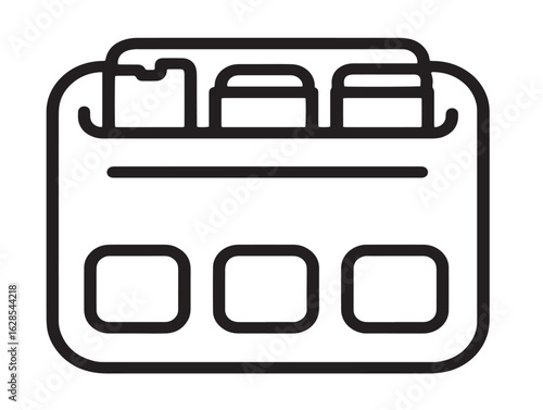 Neat bedside storage icon in clean flat line drawing
