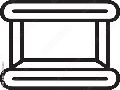 Modern bedside shelf design icon in clean line vector