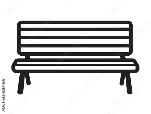 Sleek bench icon in clean 2D vector outline