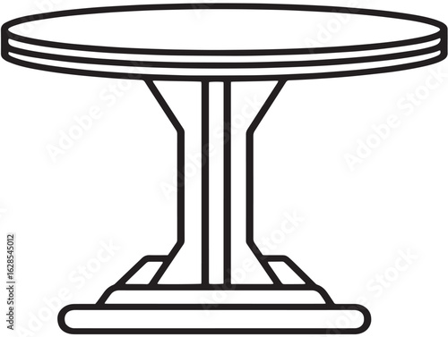 Modern 2D line art of bistro table icon