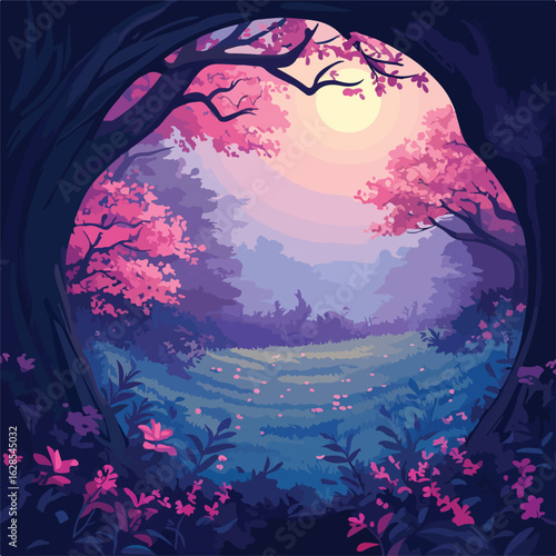 Enchanted Fantasy Garden Landscape Scene