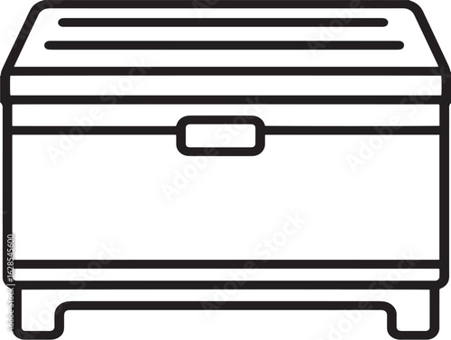 Simple blanket chest symbol with modern vector lines