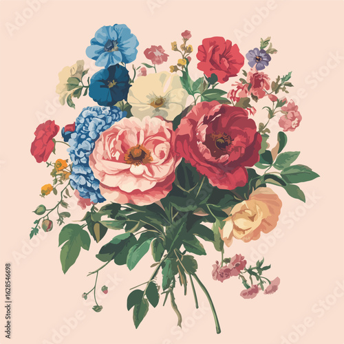 Vintage Botanical Fantasy Wallpaper Design