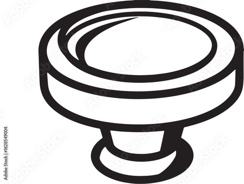 Stylish cabinet knob symbol with flat vector design