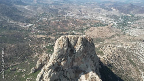 Aerial View of Pena de Bernal – One of the World’s Largest Monoliths in Queretaro, Mexico