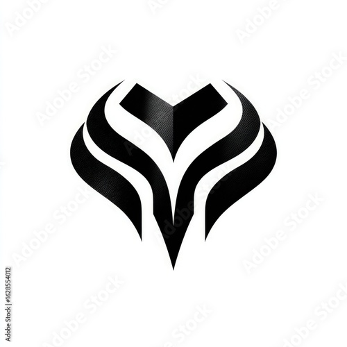 Abstract black and white graphic design.