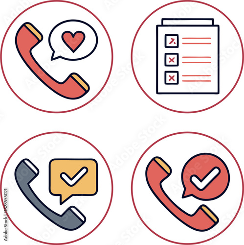 Four icons representing sales and communication activities