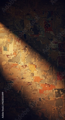 Sunbeam on a weathered wall