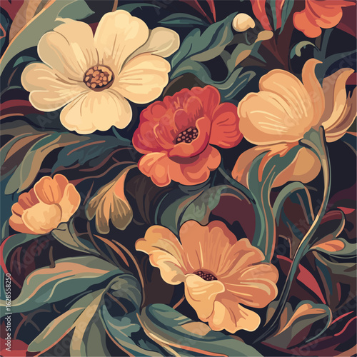 Elegant Floral Art Nouveau Background