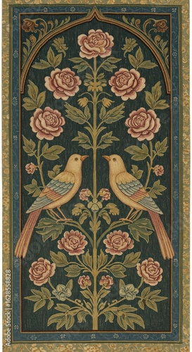 Rose and bird design
