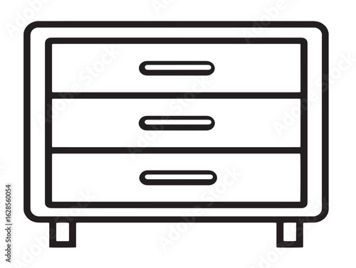 Clean furniture chest of drawers vector line icon