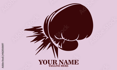 boxing glove punching vector illustration, boxing logo design and time management illustration