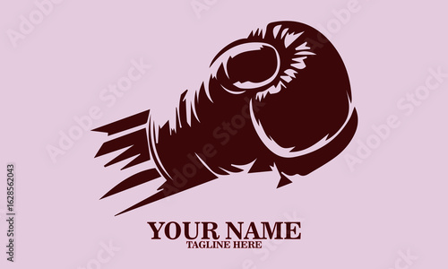 boxing glove punching vector illustration, boxing logo design and time management illustration