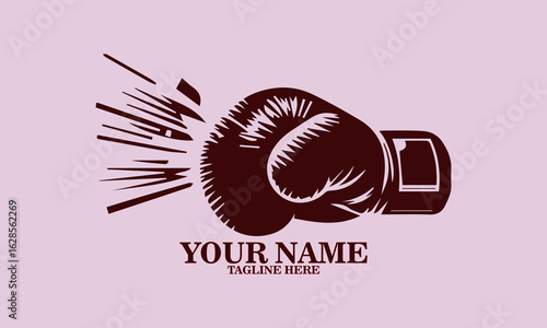 boxing glove punching vector illustration, boxing logo design and time management illustration