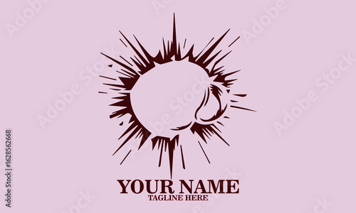 boxing glove punching vector illustration, boxing logo design and time management illustration