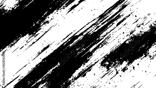 Abstract black brush strokes on white background design texture. Vector grunge texture. Abstract black and white ink brush strokes grunge texture background.
