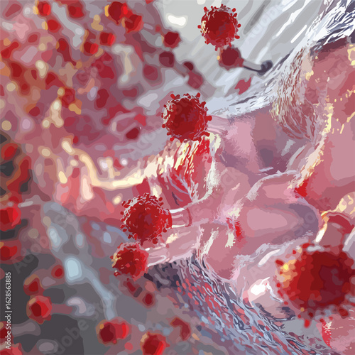 Red Blood Cell Flow Background Platelet