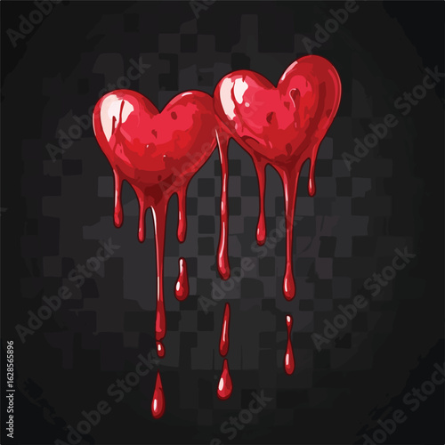 Transparent blood dripping isolated image