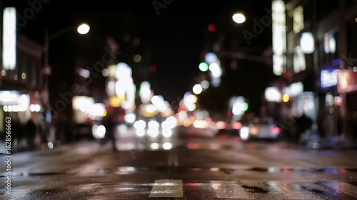Fast-Moving City Street with Motion Blur