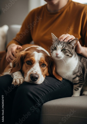 Dog and cat love pets animal friendship domestic animals pet care adorable pets cute pets dog cat together on transparent background silhouette