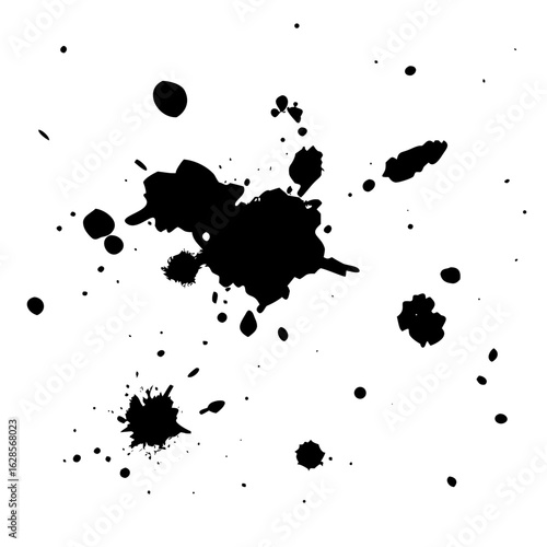 Black ink splatter vector illustration for design element background texture and graphic resource use case