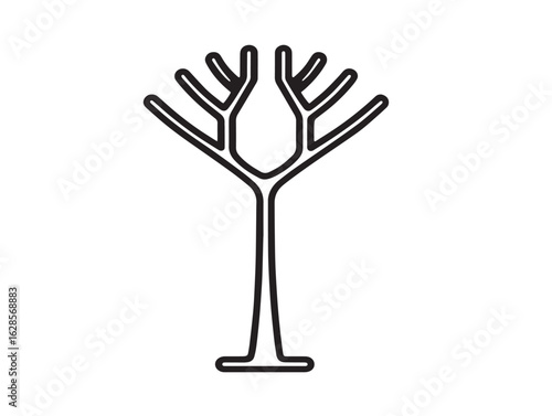 Flat coat tree symbol in clean minimal design