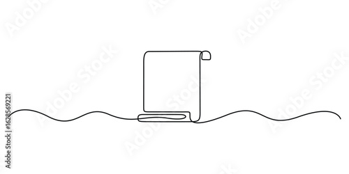 Continuous single line vector drawing of a folder. Documents file icon. Saving securities vector icon. Doodle vector illustration