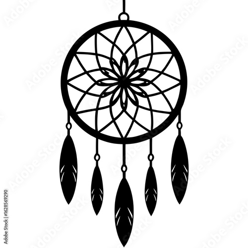 Hanging dream catcher vector illustration 