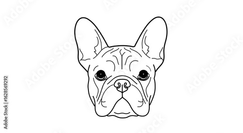 French bulldog line art drawing vector illustration for pet lovers and dog breed enthusiasts design 100