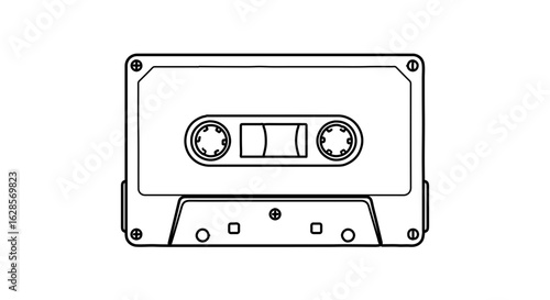 Vintage audio cassette tape illustration vector graphic for music and retro technology enthusiasts design 100