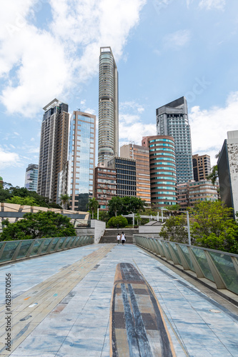 Obraz na plátně Cityscape of the skyscrapers near the Garden of Stars, Kowloon